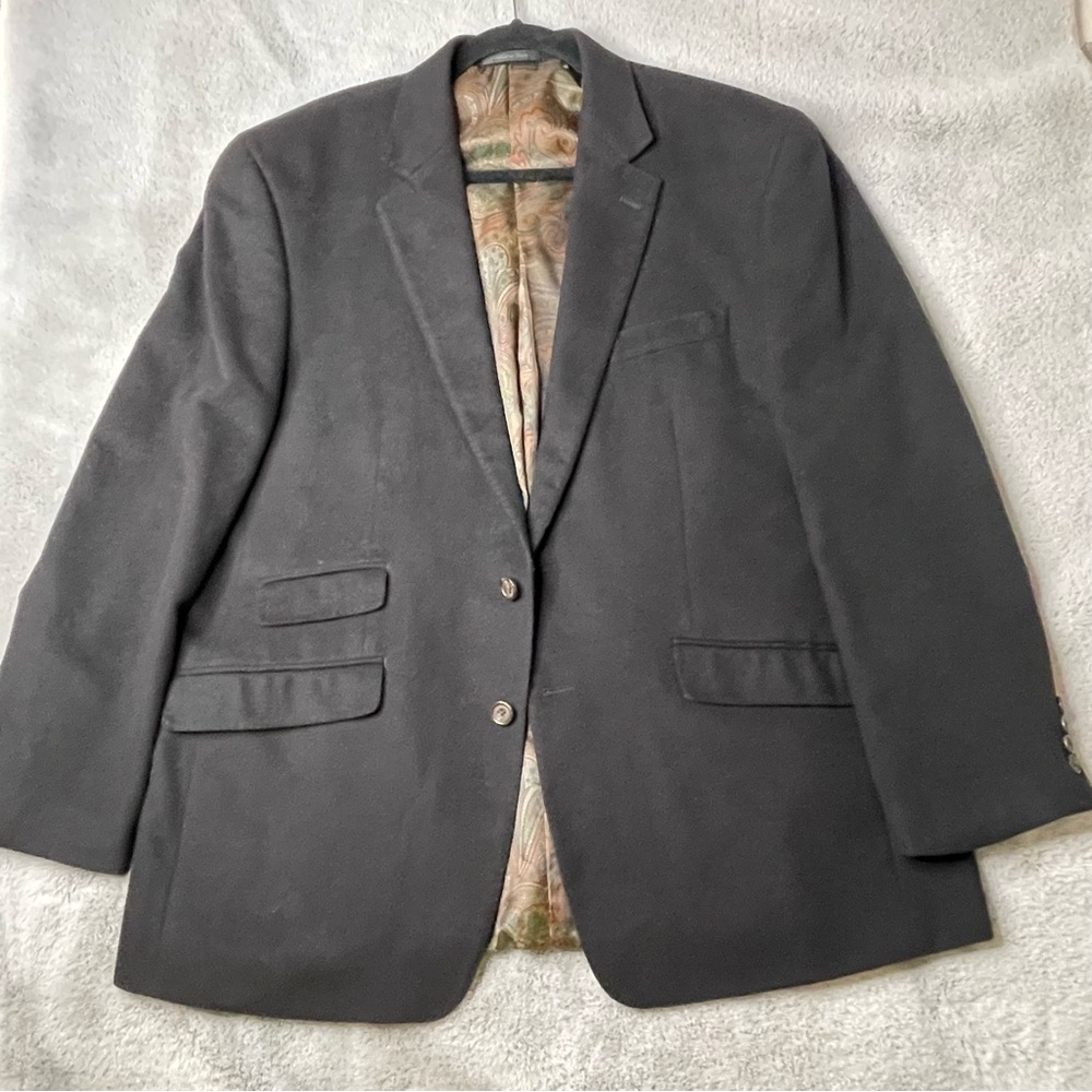 Lauren Ralph Lauren Black Sport Coat/Blazer — Size 44R  Silk Wool Cashmere blend